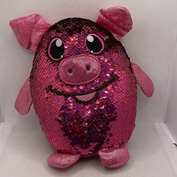Shimmeez Pig Flip Sequins Stuffed Animal Toy 8” - Picture 9 of 9